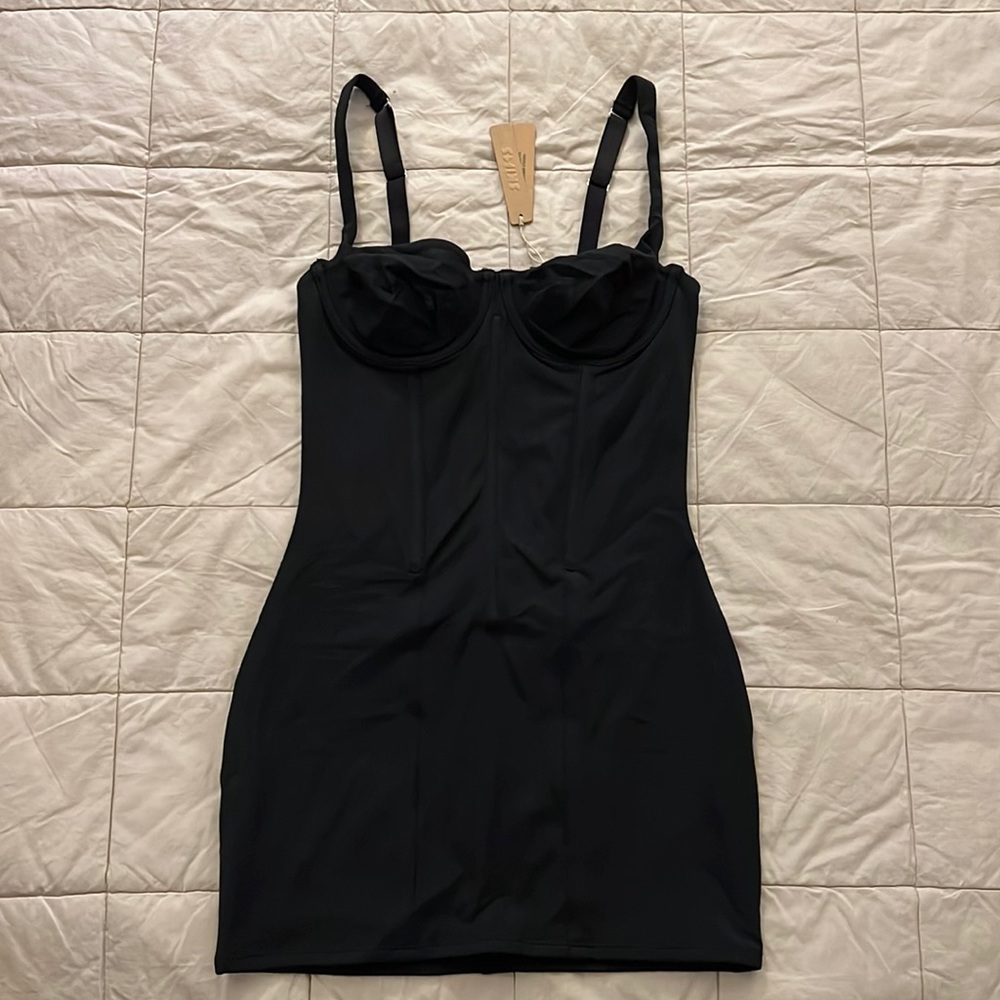 SKIMS COTTON CORSET DRESS